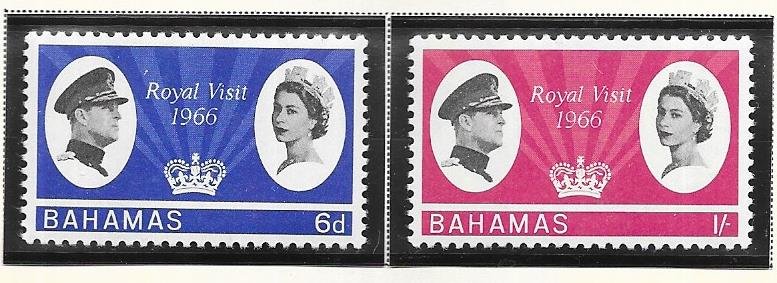 Bahamas #228-229 Royal Visit 1966  (MNH) CV$3.05