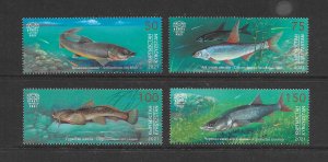 KYRGYZSTAN EXPRESS POST #149-52 FISH (SINGLES) MNH