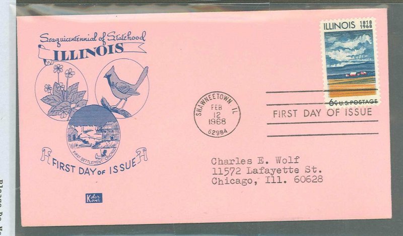 US 1339 Illinois FDC, Cachet