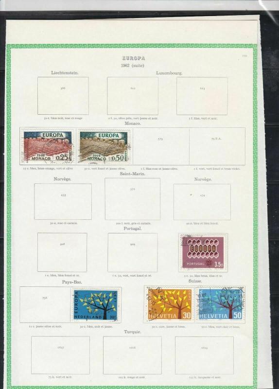 europa 1962 stamps page ref 18434