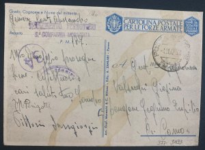 1942 Italy Army Post Office 107 Picture POSTCARD Cover 7th Army Surveillance