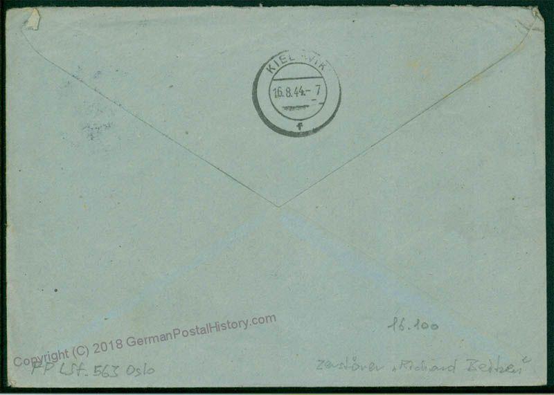 3rd Reich Navy Norway Destroyer Richard Beitzen Reg Feldpost Cover 46644