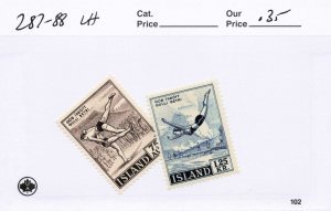 ICELAND  287-88  MLH   SCANS ENLARGE WHEN OPENED