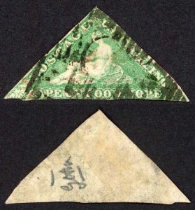 Cape of Good Hope SG21 1/- Bright Emerald Green Cat 750 pounds