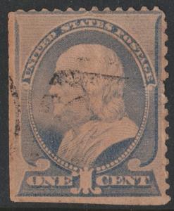SC#212 1¢ Franklin (1887) Used/Fault