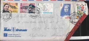 SPAIN TO ARGENTINA DAMAGE COVER WITH SEAL, FOOTBALL, OLD ...