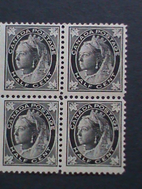 CANADA-1897 SC#66- 124 YEARS OLD-QUEEN VICTORIA 1/2 CENTS MH-BLOCK VERY FINE-