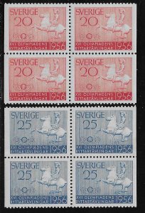 SWEDEN SC# 490-91 B/4  FVF/MOG 1956