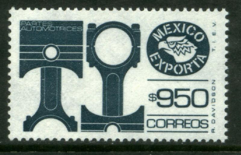 MEXICO Exporta 1587a $950P Pistons Unwmk Thin Paper 3 MNH