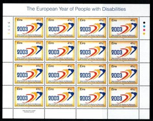 IRELAND SG1584 2003 EUROPEAN YEAR OF PEOPLE WITH DISABILITIES SHEETLET MNH