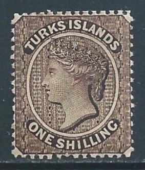 Turks Islands #47 MH 1sh Queen Victoria - Wmk. 2