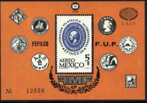 MEXICO C345, EFIMEX'68 Philatelic Exhibition Souvenir Sheet. MINT, NH. VF.