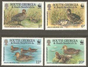 SOUTH GEORGIA Sc# 162 - 165 MNH FVF Set4 WWF Ducks