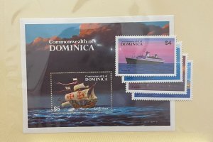 Stamps Dominica Scott #842-5, 846 nh