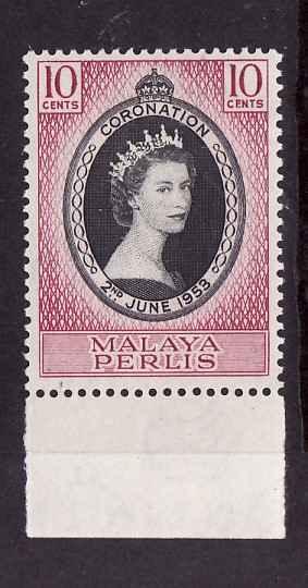 Malaya Perlis-Sc#28-unused NH set-QEII-Omnibus-Coronation-1953-