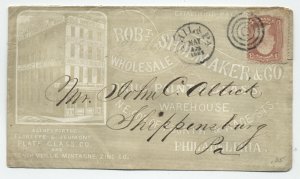 1860s Philadelphia PA allover ad cover Rbt. Shoemaker & Co. [y6886]