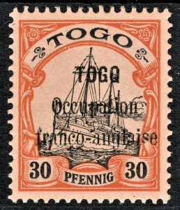 [sto378] TOGO 1914 Scott#160 MLH cv:$100