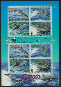 Grenada WWF Clymene Dolphin MS 2007 MNH SC#3654a-d SG#MS5292 MI#5925-5928