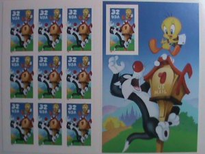 ​UNITED STATES-1998- SC#3205 ERROR SHEERT-SYLVESTER & TWEETY- NO DIE CUT-VF
