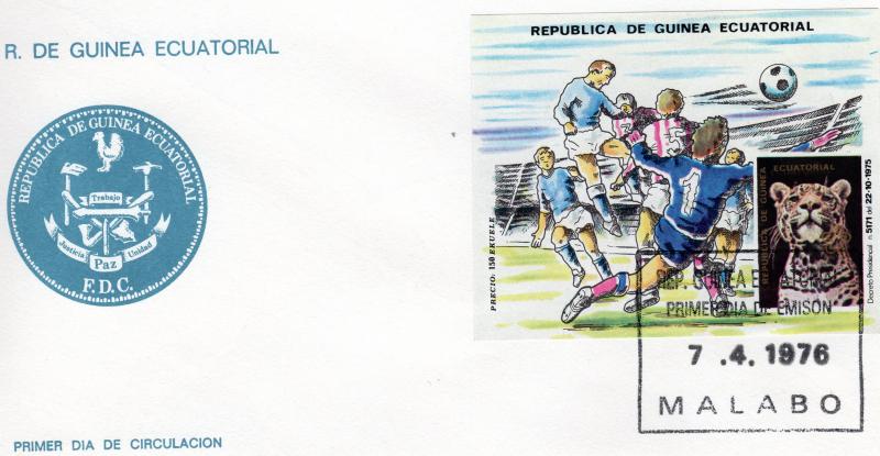 Equatorial Guinea 1979 World Cup-American Bicentennial  Imperforated Mi#317 FDC