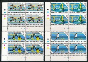 VIRGIN ISLANDS 608-611 MINT NH PLATE BLOCKS OF 4 TENNIS OLYMPICS