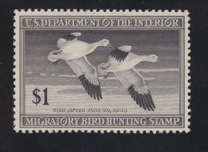 US RW14 $1 Duck Hunting Mint VF OG NH SCV $55