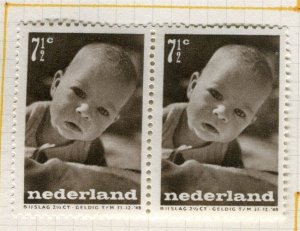 NETHERLANDS; 1947 early Child Welfare issue fine Mint hinged 7.5c. PAIR