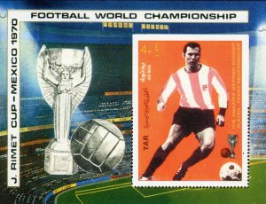 Yemen 1970 Mi# B.125  World Cup F.Beckenbauer Souvenir Sheet IMPERFORATED MNH