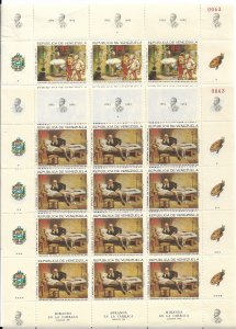 VENEZUELA 1966 ARTURO MICHELENA Painter Set in SHEETS Sc 899-901,C927-C929 MNH