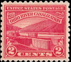 1929 2c Ohio River Canalization Scott 681 Mint F/VF NH