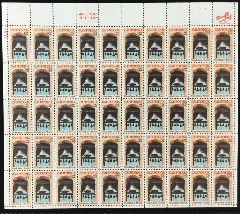 1373     California Settlement  MNH 6c sheet of 50    FV $3.00    Issued in 1969 