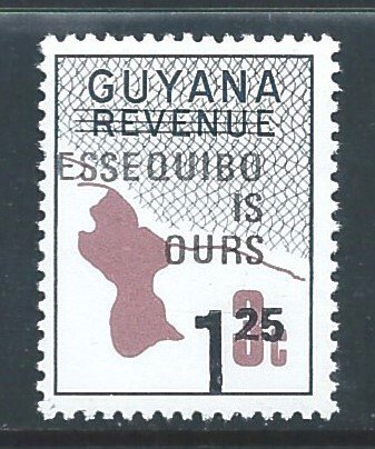 Guyana #516 NH Map Revenue Ovpt Essequibo & Surcharged ...