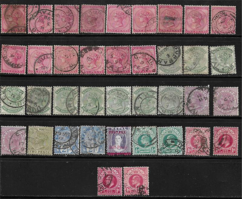 COLLECTION LOT OF 38 NATAL STAMPS CLEARANCE 1874+