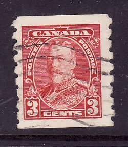 Canada-Sc#230-used 3c dark carmine-KGV Pictorial coil-id#269-1933-