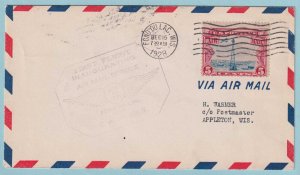 UNITED STATES FIRST FLIGHT COVER - 1928 FOND DU LAC WIS TO APPLETON WIS - CV335