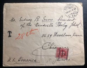 1932 Budapest Hungary Postage Due Trans Atlantic Cover To Chicago IL USA