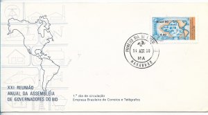 BRAZIL 1980 XXI BID MEETING INTER-AMERICAN DEVELOPMENT BANK MAPS FIRST DAY COVER