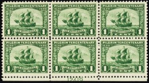 548, Mint NH 1¢ VF Plate Block of Six Stamps CV $115 -- Stuart Katz