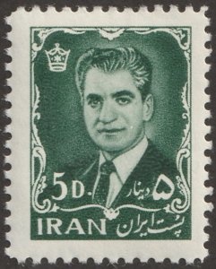 Persian/Iran stamp, Scott# 1331,  MNH, 5d, dark slate gr color, 1965 year, #K-1