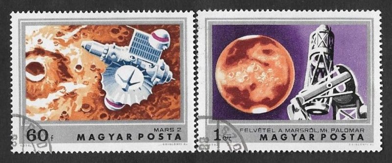 1974 Hungary Space CUT Series, Mars Exploration, 2 Used Stamps | Europe ...