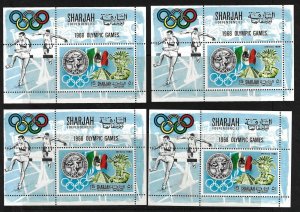 UAE SHARJAH 1968 OLYMPIC GAMES MEXICO COMPLETE SET IN SHEET OF 10 + 4 SS NH