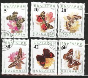 BULGARIA Scott 3351-3356 MH* butterfly CTO set