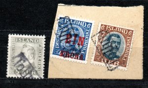 ICELAND. 1920, 1926,1935. Chr. X. 5kr. and EIN KRONA/40aur. Jochumson 3aur