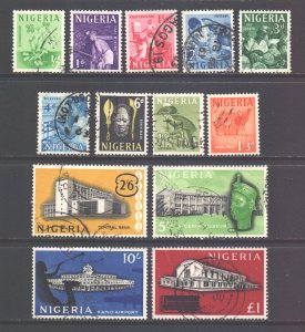 Nigeria Scott 101/113 - SG89/101, 1961 Elizabeth II Set used