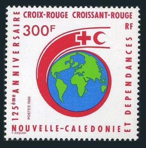 New Caledonia 575,MNH.Michel 825. Red Cross,Red Crescent,125th Ann.1988.