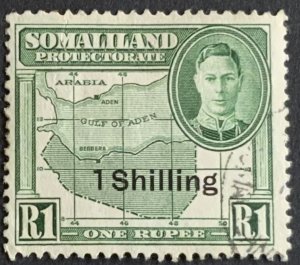 SOMALILAND PROTECTORATE 1951 DEFINITIVE 1/- SG132 FINE USED