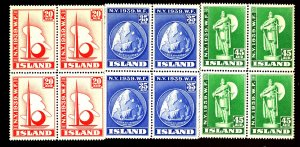 Iceland #213-5 MINT Blocks FVF OG NH Cat$47