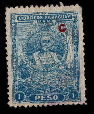 Paraguay Scott L9 Interior mail Campana  C rural mail overprint