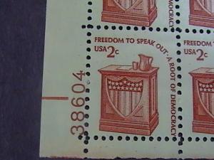 U.S.# 1582-MINT/NEVER HINGED---LL- PLATE # BLOCK 4-AMERICANA SERIES-1977