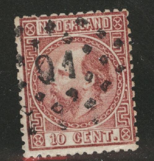 Netherlands Scott 8 used 1867 stamp perf 14